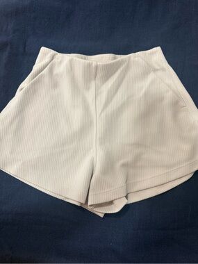 lululemon athletica Cream Ribbed Bike Shorts